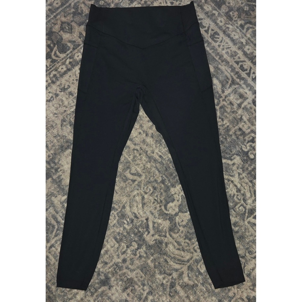 Halara High Waisted Crossover Ruched Back Leggings Black XL Pocket